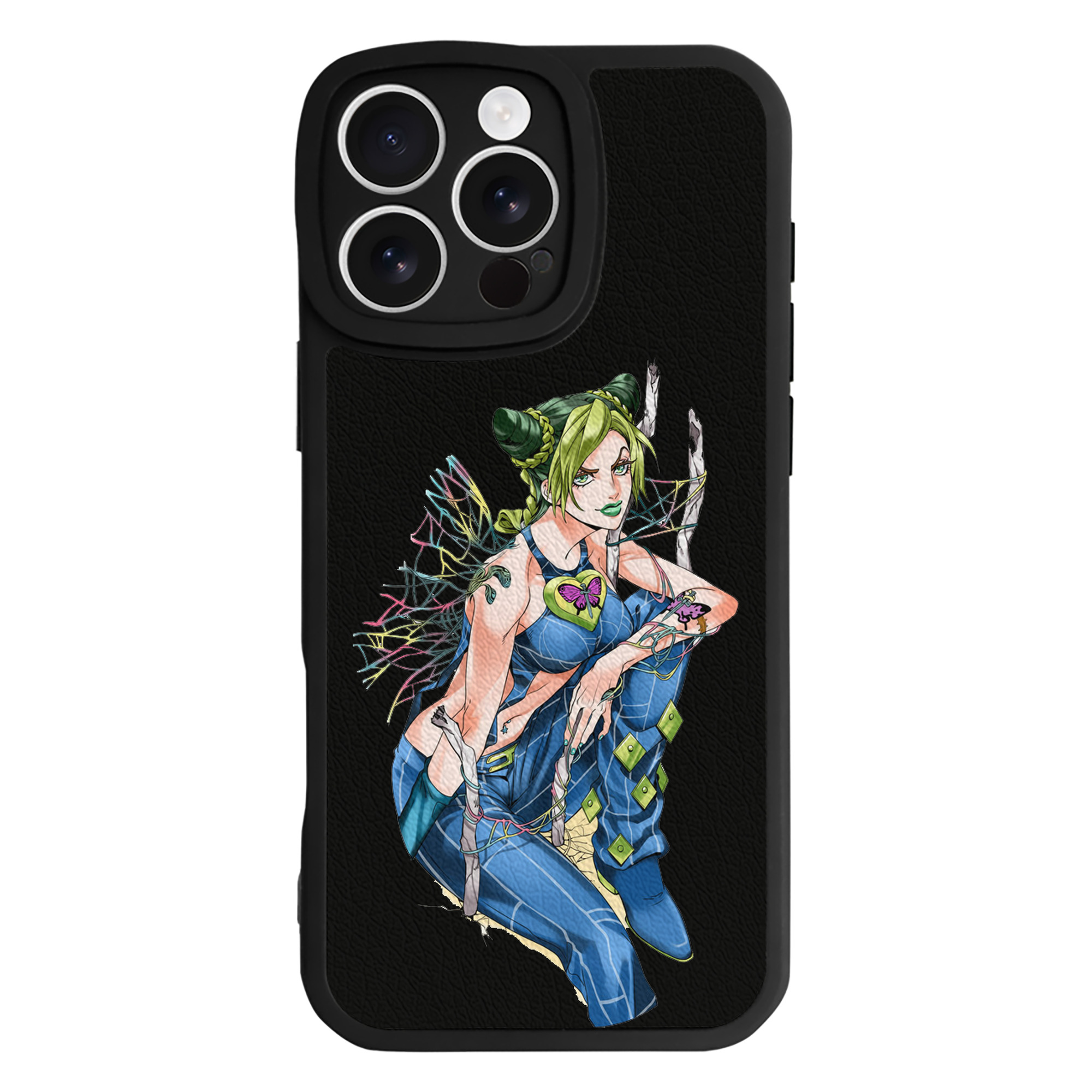 （画像用） "ジョジョの奇妙な冒険 くうじょう ジョリーン JoJo's Bizarre Adventure Jolyne Cujoh " 【iPhone 16シリーズ対応】シリコンスマホケース（レザー調） 材質：シリコン